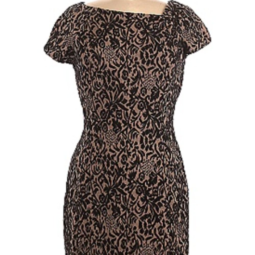 Eva Mendes by New York & Co. Black & Tan Fall/Winter Cocktail Dress [8]
